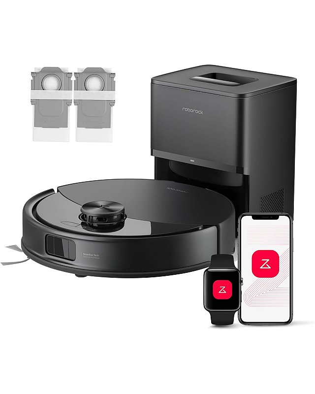 Roborock Q10 S5+ Set Saug- und Wischroboter mit Auto-Entleerungsstation mit zwei zusätzlichen Staubbeuteln Schwarz