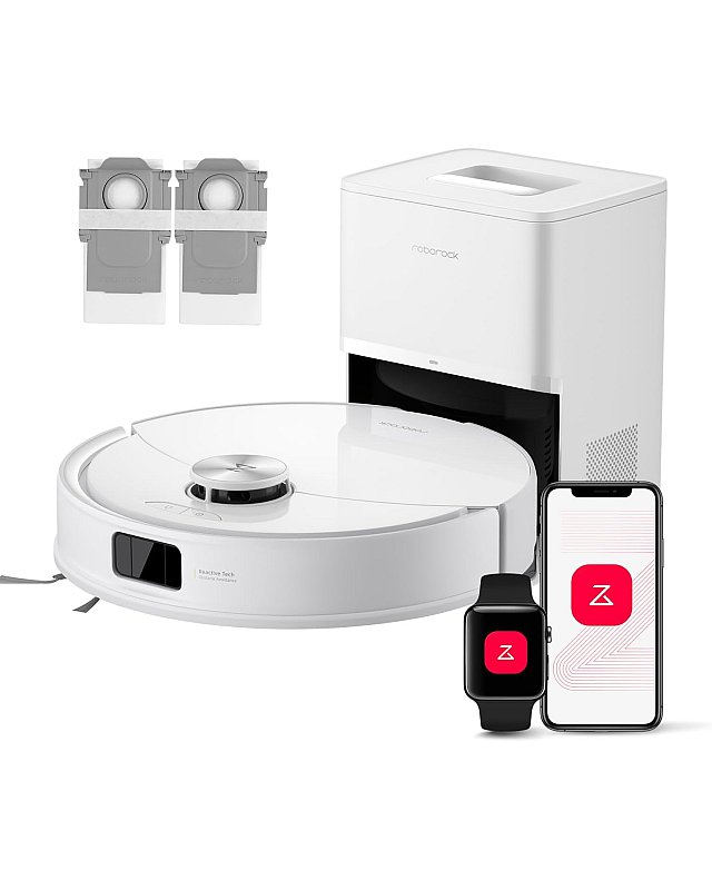 Roborock Q10 S5+ Saug- und Wischroboter mit Auto-Entleerungsstation Weiß