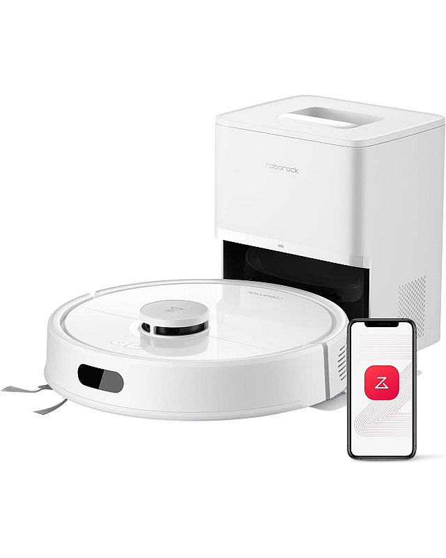 Roborock Q7 L5+ Set Saug- und Wischroboter mit Auto-Entleerungsstation mit zwei zusätzlichen Staubbeuteln Weiß