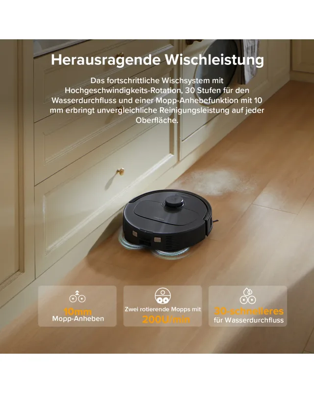 Roborock QV 35A Saugroboter Set (verbessert von Qrevo S) mit Multifunktionsdock (mit Staubsaugerbeutel*2 Stück) Schwarz