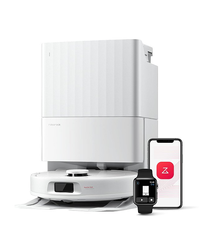 Roborock QV 35A Saugroboter Set (verbessert von Qrevo S) mit Multifunktionsdock (mit Staubsaugerbeutel*2 Stück) Weiß