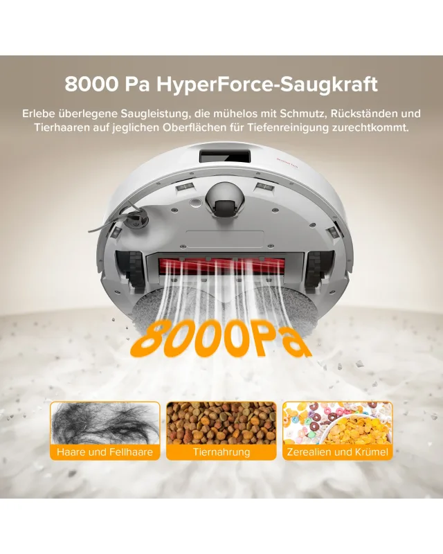 Roborock QV 35A Saugroboter Set (verbessert von Qrevo S) mit Multifunktionsdock (mit Staubsaugerbeutel*2 Stück) Weiß