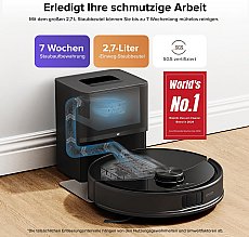 Roborock Q10 S5+ Set Saug- und Wischroboter mit Auto-Entleerungsstation mit zwei zusätzlichen Staubbeuteln Schwarz