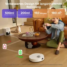 Roborock Q10 S5 Set Saug- und Wischroboter mit zusätzlichem Wischtuch*2 Stk. Weiß