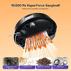 Roborock Q10 S5 Set Saug- und Wischroboter mit zusätzlichem Wischtuch*2 Stk. Schwarz