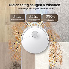 Roborock Q10 X5+ mit 10.000 Pa HyperForce-Saugkraft und Auto-Entleerungstation Weiß