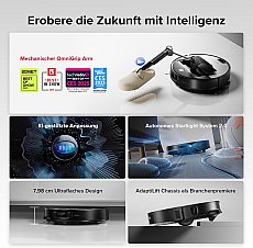 Roborock Saros Z70 Staubsaugerroboter mit mechanischem OmniGrip™ Arm Silber